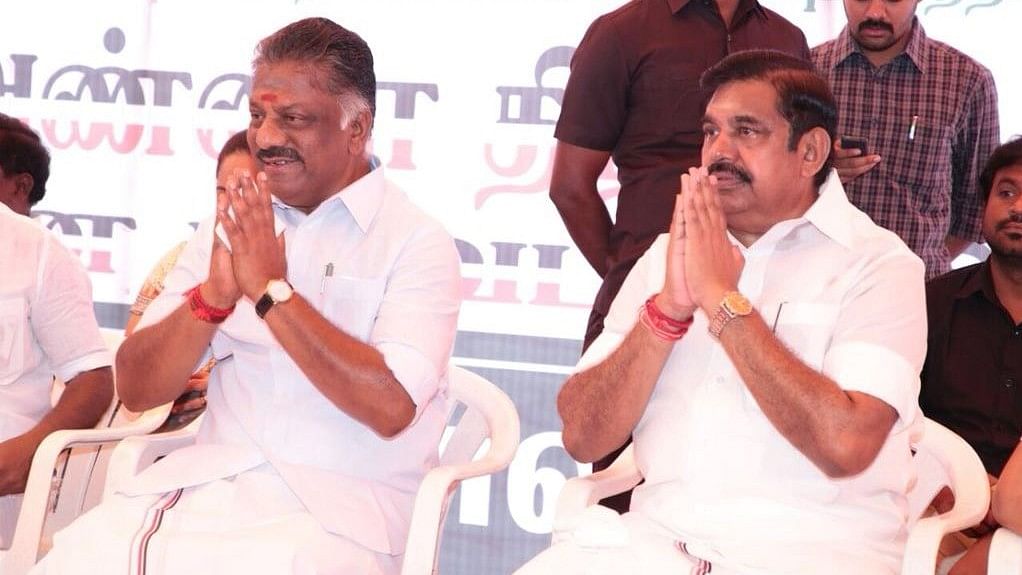 Tamil Nadu Chief Minister Edappadi K Palaniswami (L) and Deputy CM O Panneerselvam.&nbsp;
