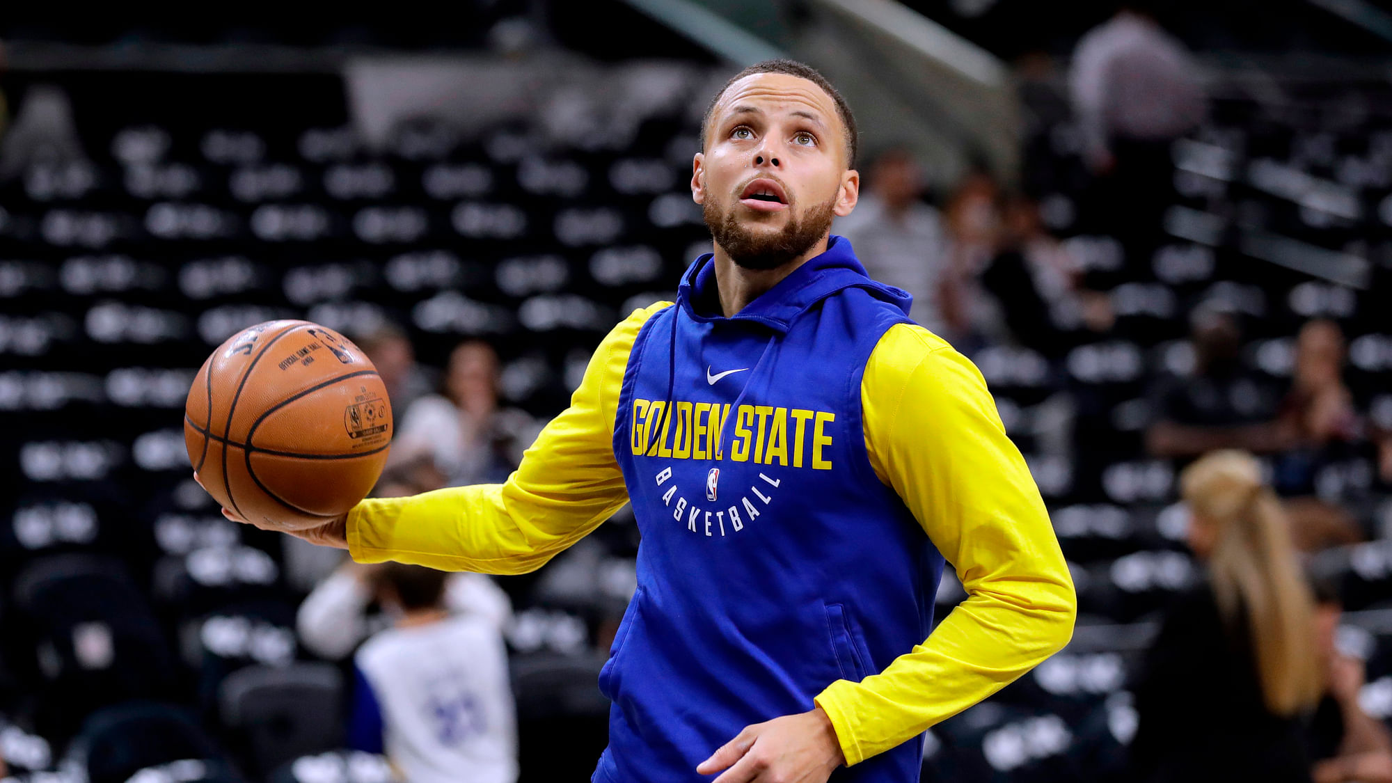 Golden State Warriors guard Stephen Curry (30) during a training session.