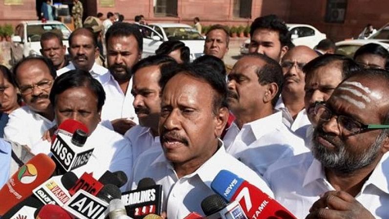 AIADMK leader M Thambidurai said that his party would consider moving a no-trust motion in Parliament against the NDA government if Congress supported it.