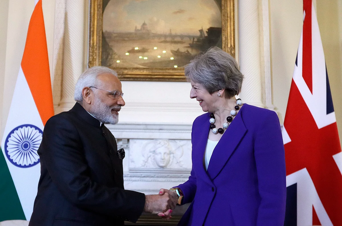 Prime Minister Modi with his UK counterpart Theresa May. 