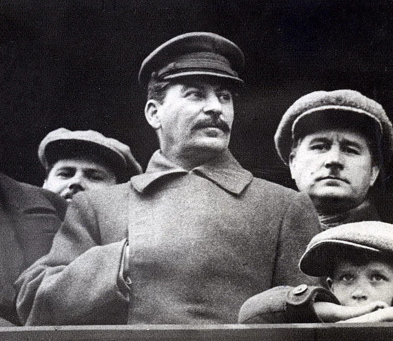 Josef Stalin (centre), leader of the Soviet Union during the Great Purge.