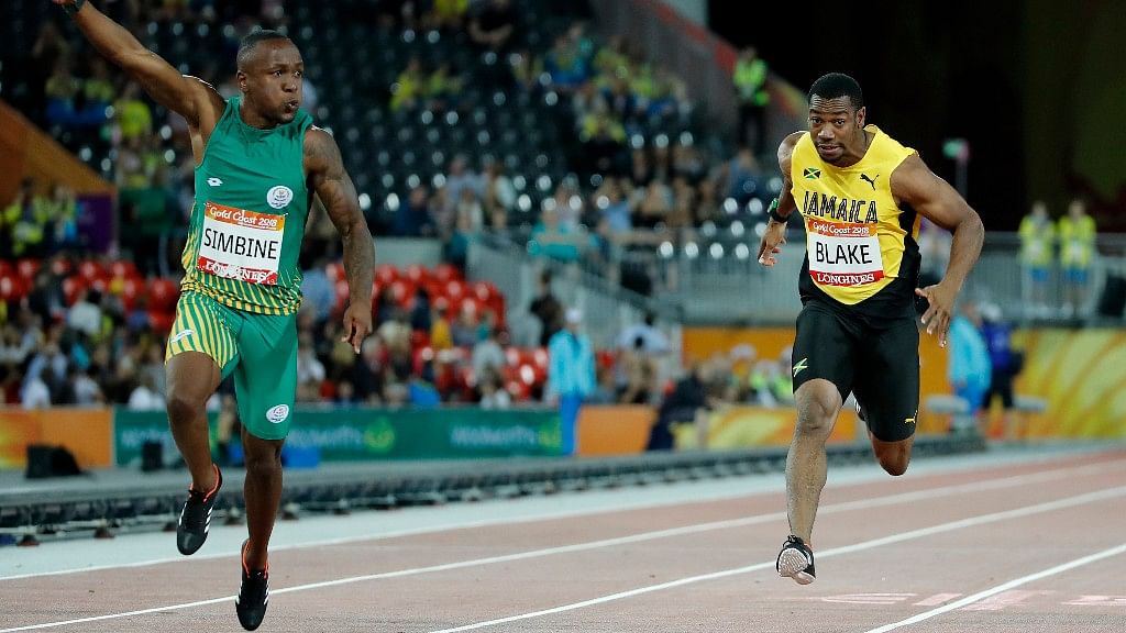 Jamaican Sprinter Yohan Blake finished third in the 100m dash at Gold Coast following gold-medallist,  Akani Simbine from South Africa