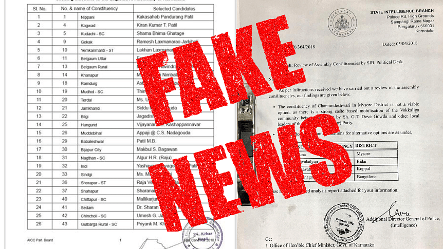 Fake documents have been emerging in Karnataka ahead of elections. 