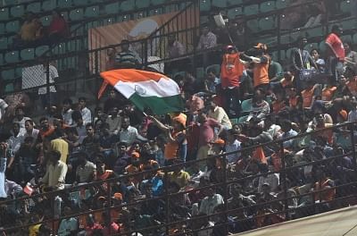 Hyderabad: Spectators during an IPL 2018 match between Sunrisers Hyderabad and Kings XI Punjab at Rajiv Gandhi International Stadium in Hyderabad on April 26, 2018. (Photo: IANS)