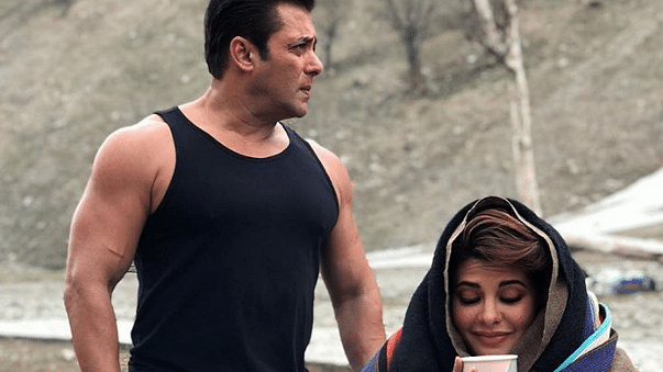Salman Khan and Jacqueline from the sets of <i>Race 3</i> in Kashmir.