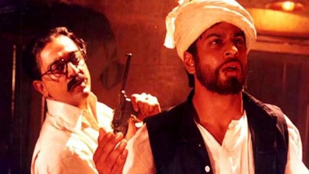 Kamal Haasan and Shah Rukh Khan in a still from <i>Hey Ram</i>.