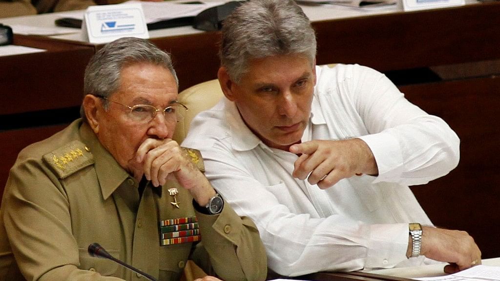 Cuba’s President Raul Castro (left) and Vice President Miguel Diaz-Canel Bermudez (right).