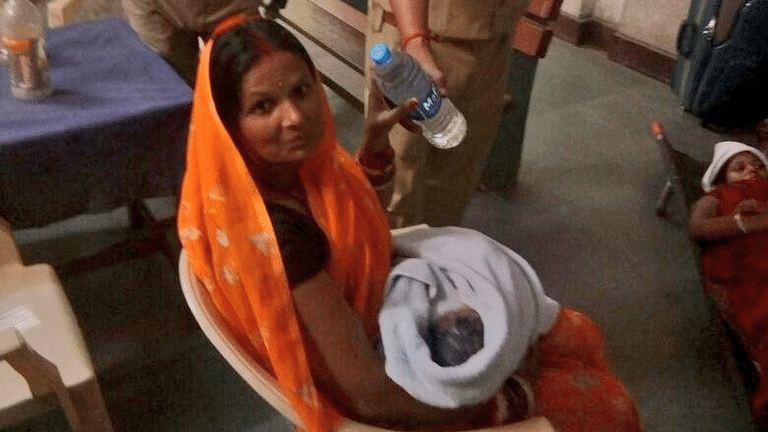 Suman Devi with her baby.