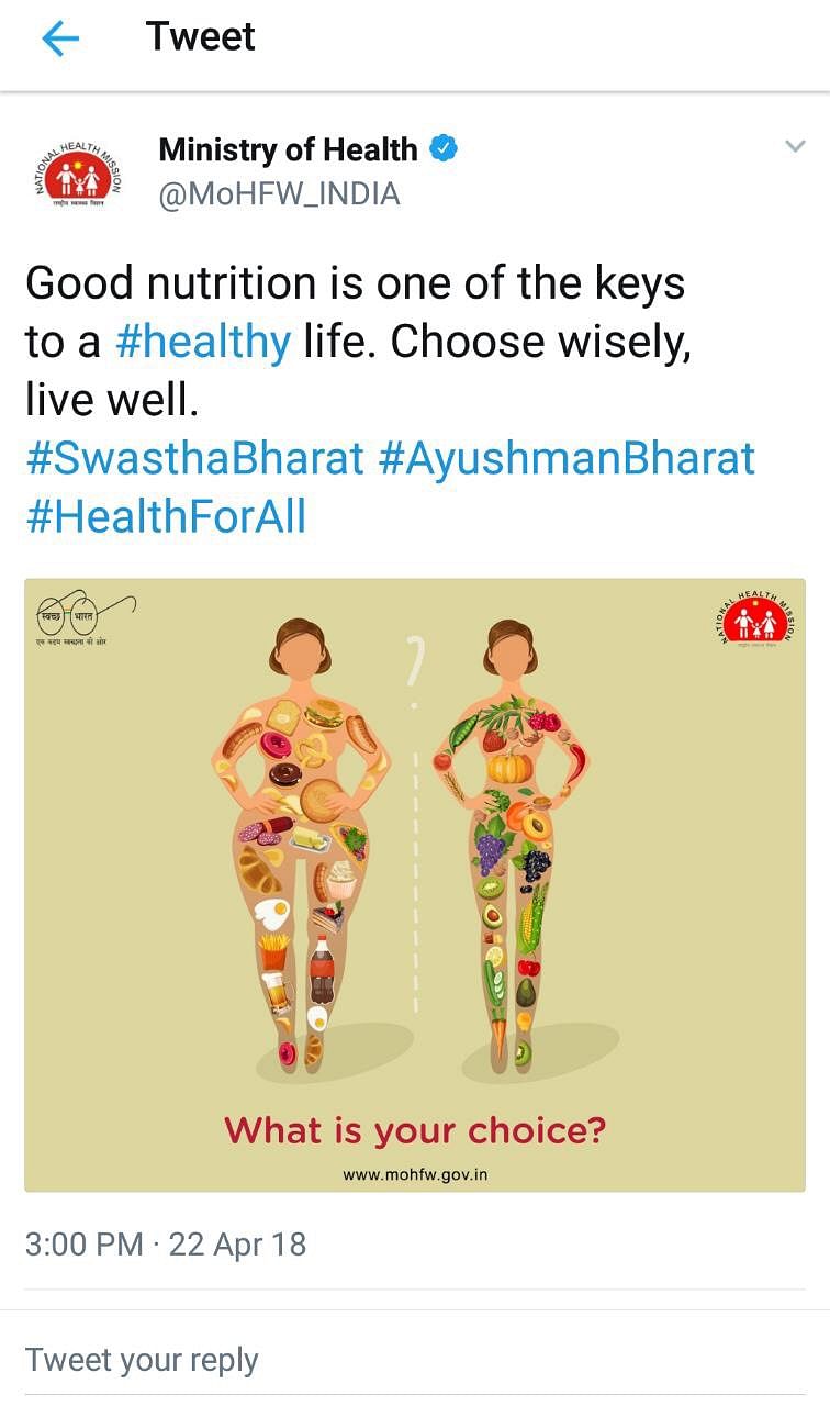 Ministry of Health says give up meat, fish and eggs if you want to be ‘healthy’ according to a now deleted tweet.