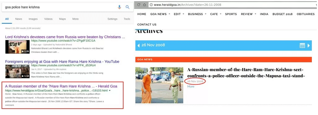 Fake News: Krishna Devotees Were Not Attacked by Christians in Goa