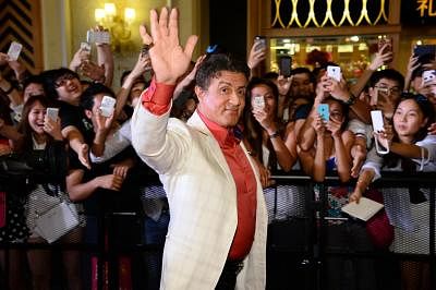 Macau, Aug. 22, 2014 (Xinhua) -- Actor Sylvester Stallone during the movie ``The Expendables 3`` special screenings and red carpet event at the Venetian Macao in Macau August 22. The American action stars Sylvester Stallone and Arnold Schwarzenegger attended the event. (Xinhua/Zhang Jin and Jia She/IANS)
