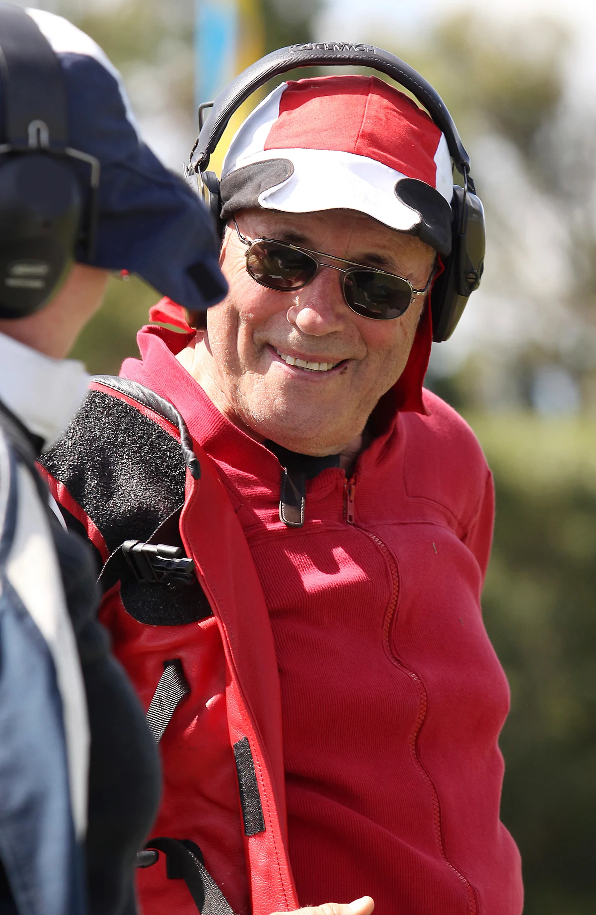Robert Pitcairn of Canada smiles during a shooting competition at the Belmont Shooting Centre at the 2018 Commonwealth Games in Brisbane, Australia, Monday, April 9, 2018.