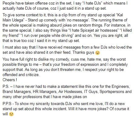 Comedian Rahul Subramanian gets threats for his comic acts on DJs.