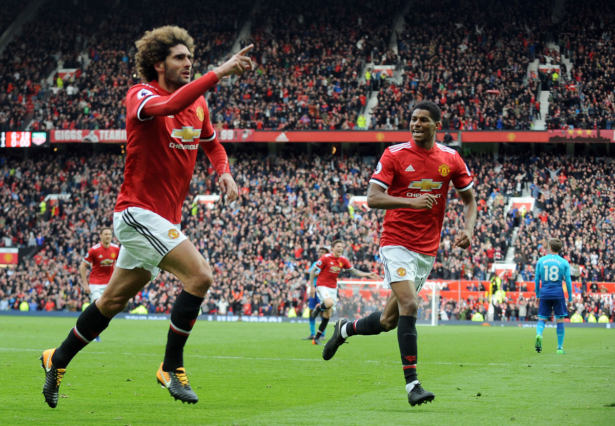 Manchester United defeated Arsenal 2-1 in Arsene Wenger’s last match at Old Trafford.