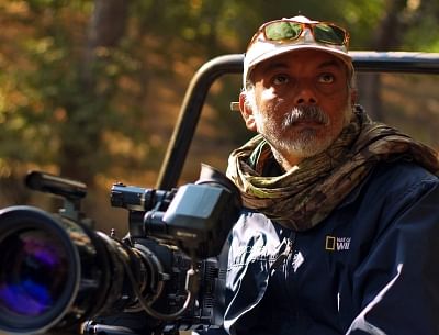 Wildlife Filmmaker S Nallamuthu in field.
