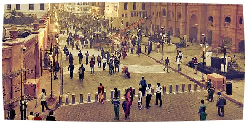 A devotee with disability faces a tough time to reach the Golden Temple due to newly installed steel barricades.