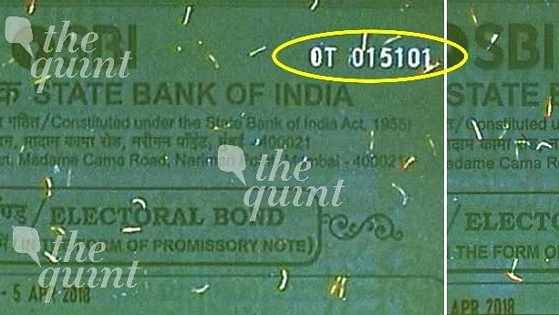 Electoral bonds have hidden alphanumeric sequences printed on them, an investigation by The Quint.
