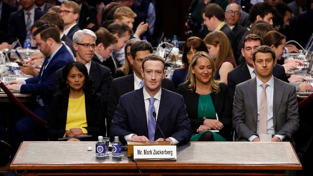 Facebook CEO Mark Zuckerberg testifies before a joint hearing of the Commerce and Judiciary Committees on Capitol Hill in Washington.