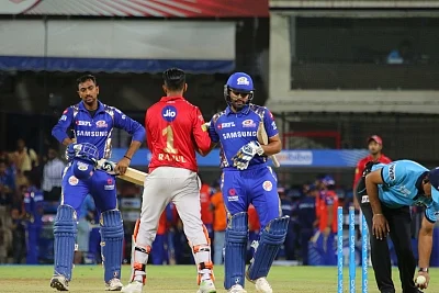 Indore: Krunal Pandya and Rohit Sharma of Mumbai Indians after winning an IPL 2018 match against Kings XI Punjab at Holkar Cricket Stadium in Indore on May 4, 2018. (Photo: IANS)