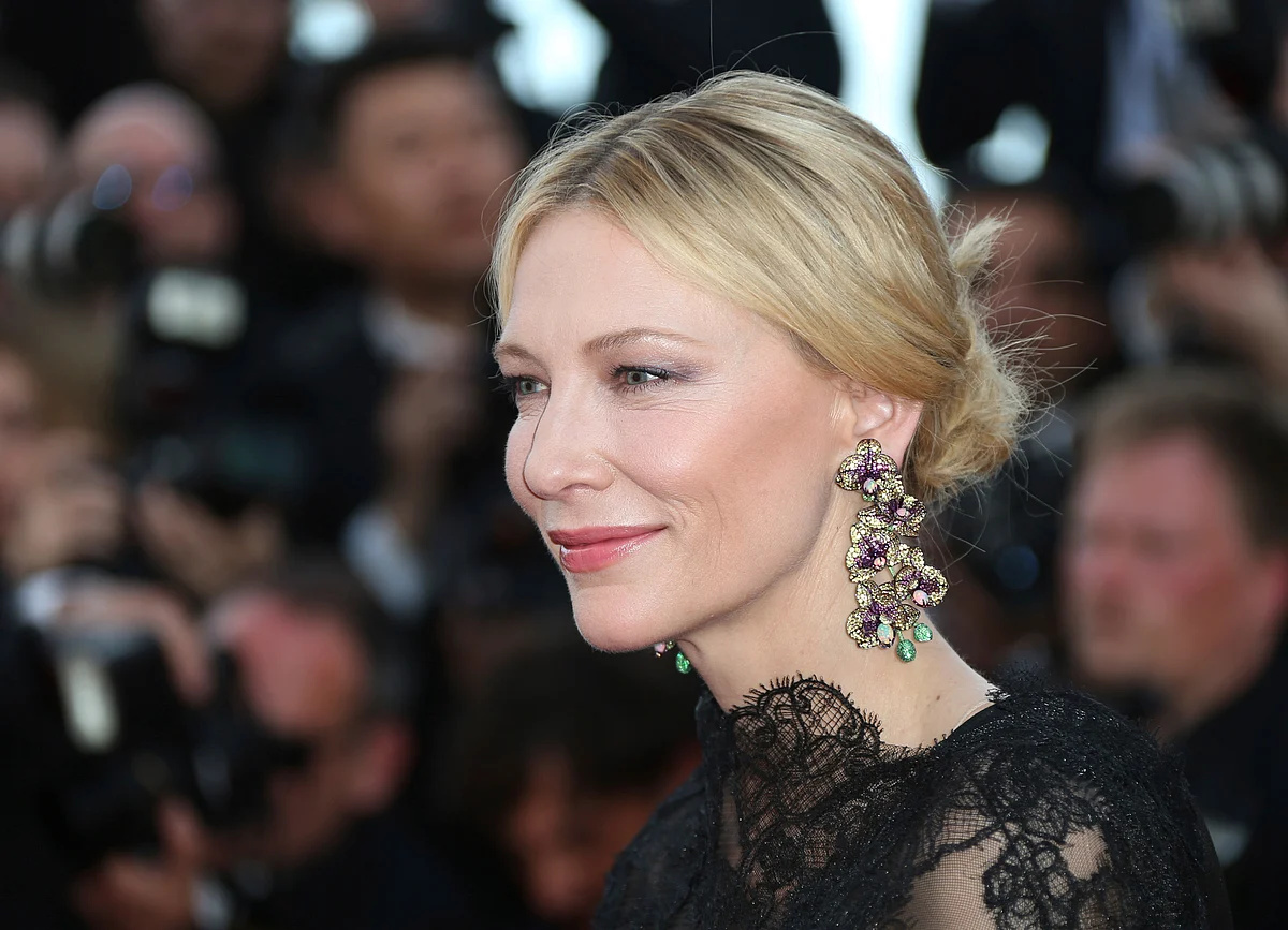 Jury president Cate Blanchett poses for photographers upon arrival at the opening ceremony of the 71st international film festival, Cannes, southern France, Tuesday, May 8, 2018.