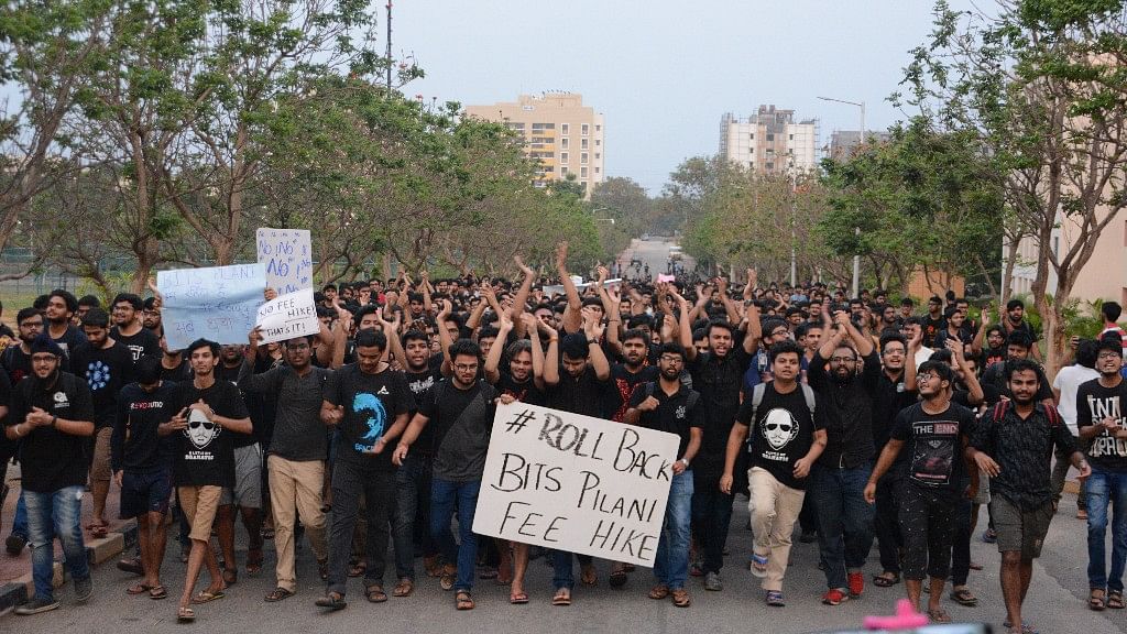 Students at BITS Pilani have been protesting for the fee-hike to be rolled back.&nbsp;