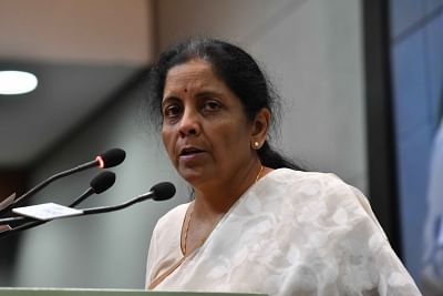 New Delhi: Defence Minister Nirmala Sitharaman addresses during launch of Gender Parity Index report in New Delhi on May 7, 2018. (Photo: IANS)