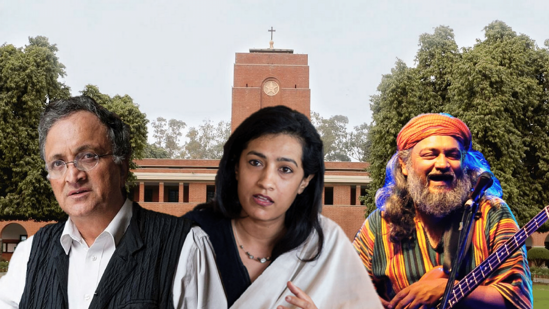 St Stephen’s College’s alumni Ramachandra Guha, Karuna Nundy and Rahul Ram.