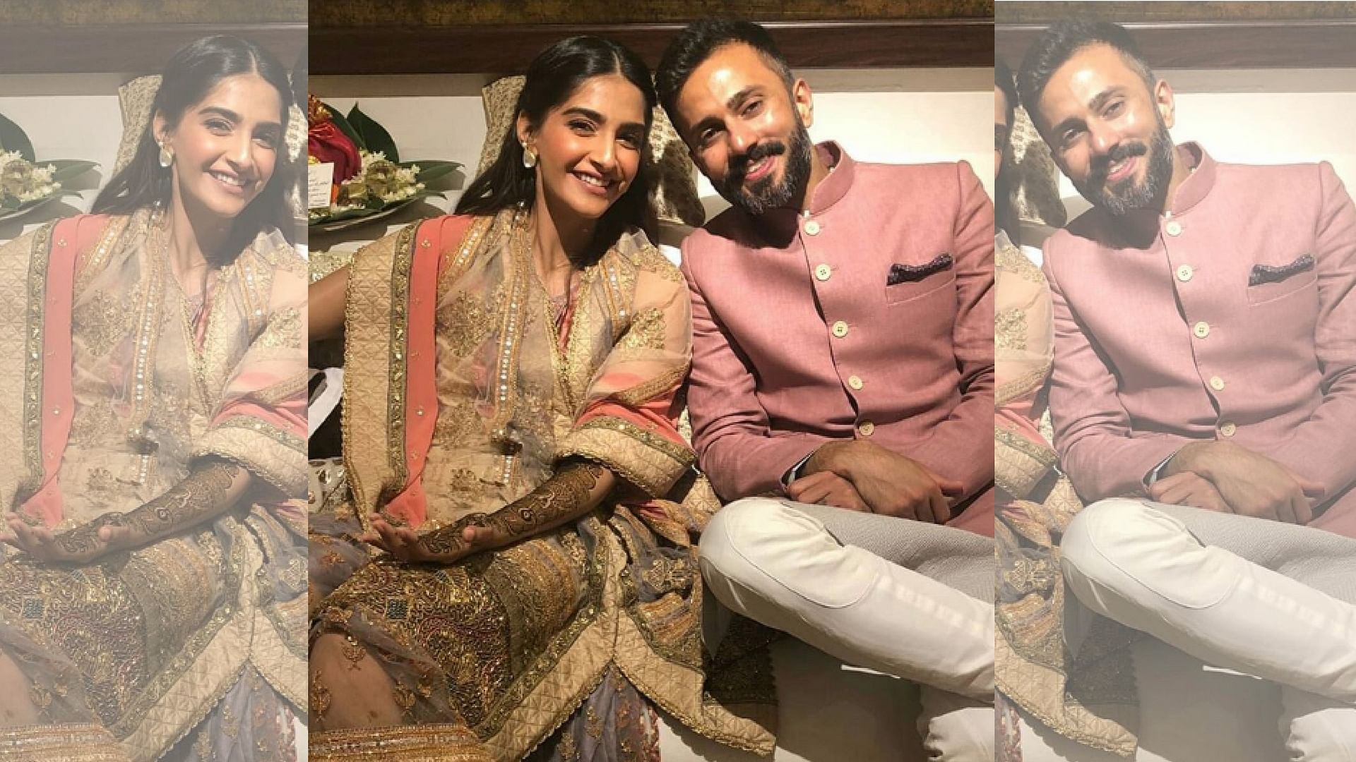 Sonam Kapoor and Anand Ahuja are all smiles.