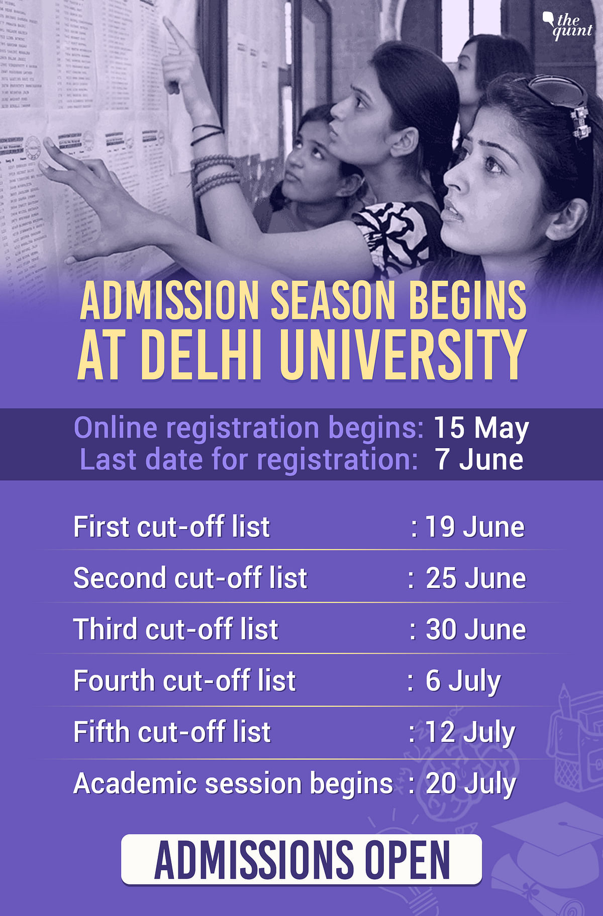 DU Admissions 2018: This year, the registration process will be completely online for all categories and all quotas.