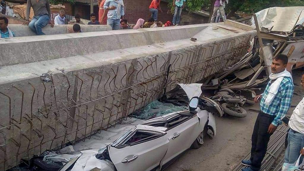 An under-construction flyover collapsed in Varanasi’s Cantt area