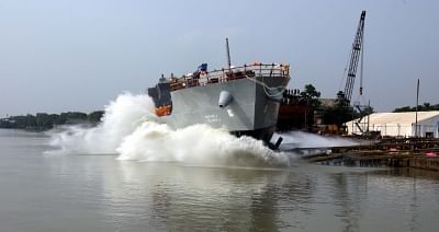 Ship for carrying fuel to INS Vikramaditya launched in Kolkata