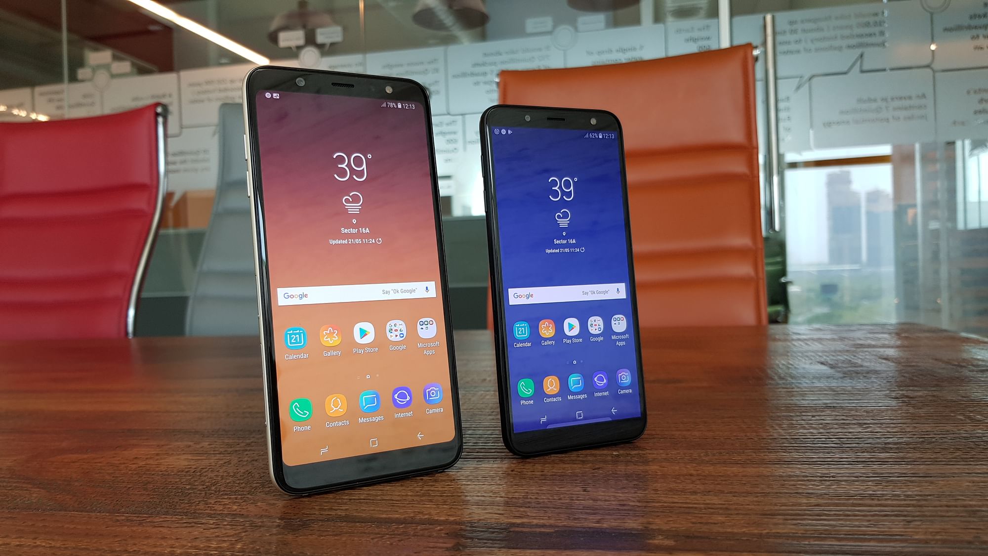 The Samsung A6+ (left) and J6 (right)