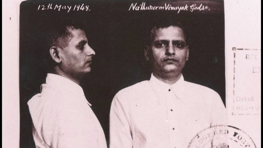 Mugshot of Nathuram Godse