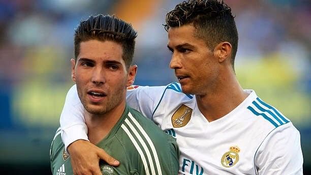 Luca Zidane (left) seen here with Cristiano Ronaldo on Sunday against Villareal.