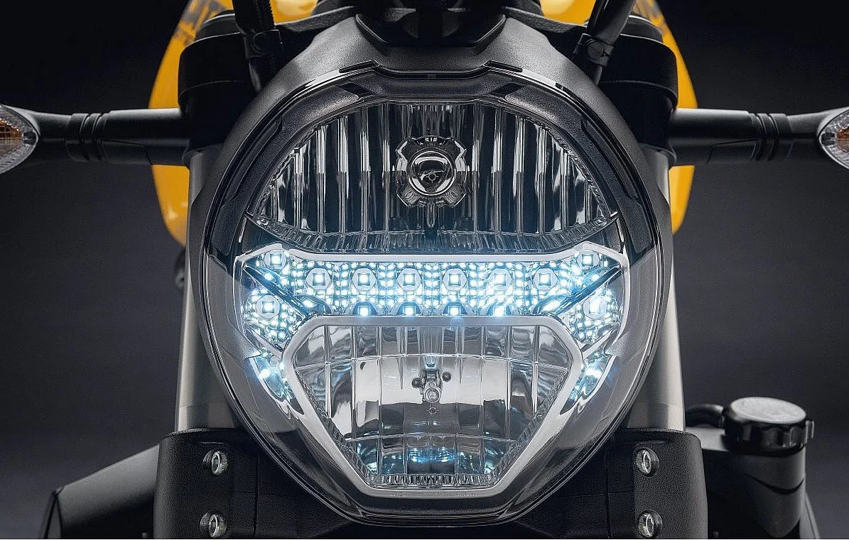 The LED running lamps on the Ducati Monster 821. 