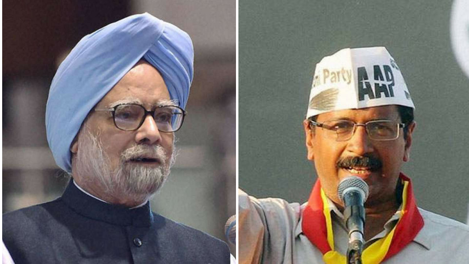 Dr Manmohan Singh and Arvind Kejriwal&nbsp;