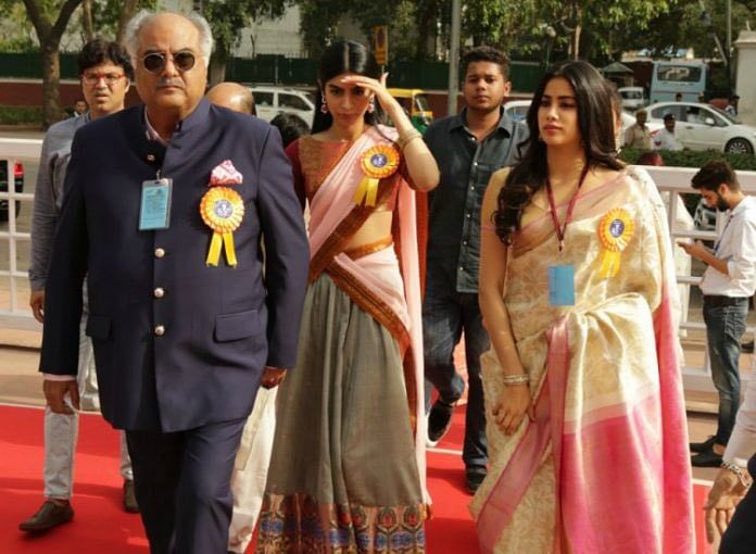 Boney,  Janhvi & Khushi Kapoor received the National Award on behalf of Sridevi. 