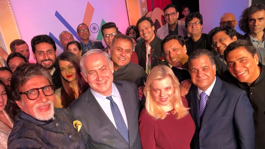 Benjamin Netanyahu’s selfie with Bollywood stars, Amitabh Bachchan, Karan Johar, Sara Ali Khan among others.&nbsp;