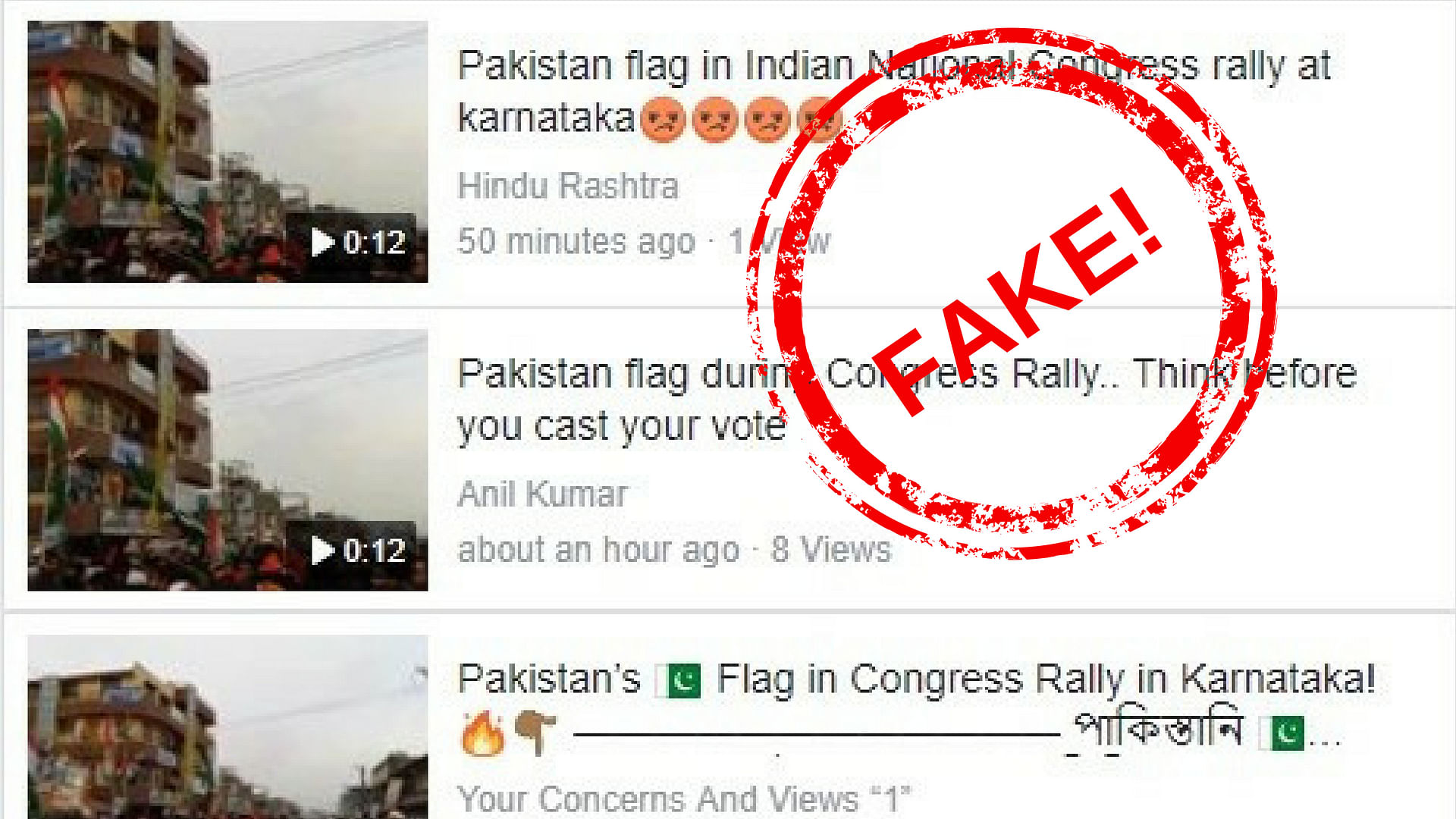  The video shows a green coloured flag being waved. The flag that was waved at this rally was NOT a Pakistani flag.