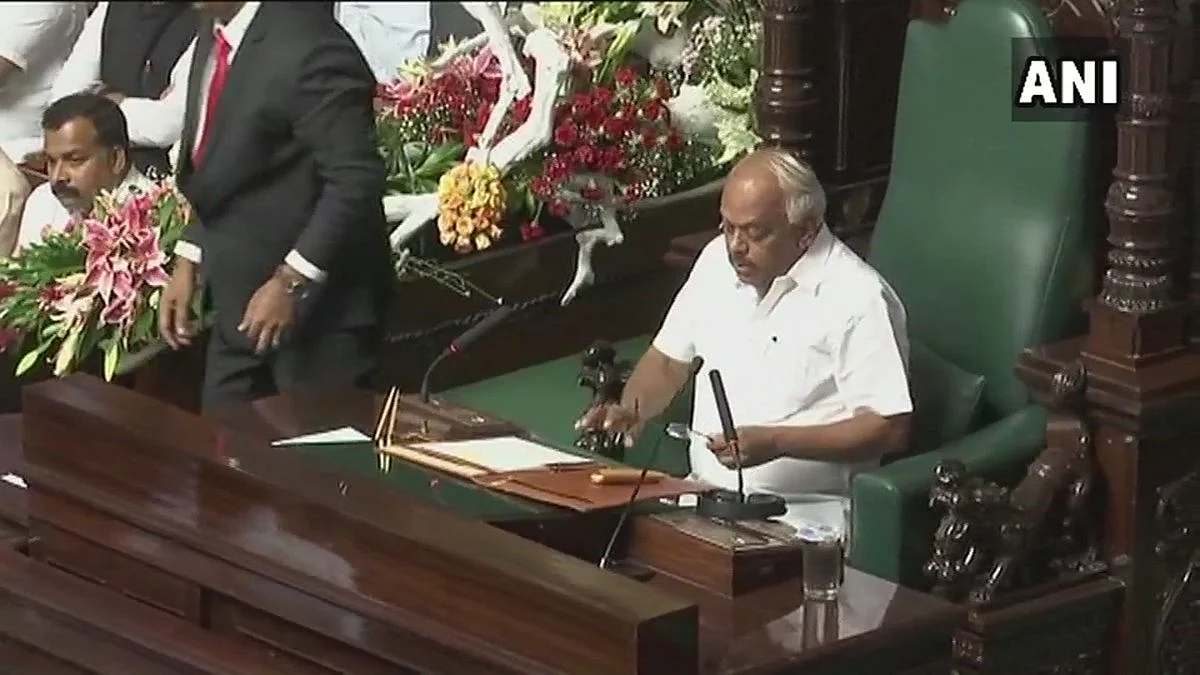 Six-time Congress MLA KR Ramesh Kumar was unanimously elected the Speaker of the Karnataka Assembly. 