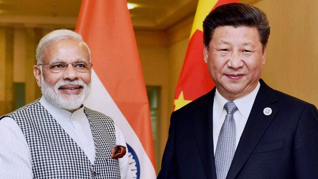 Prime Minister Narendra Modi with Chinese President Xi Jinping.&nbsp;