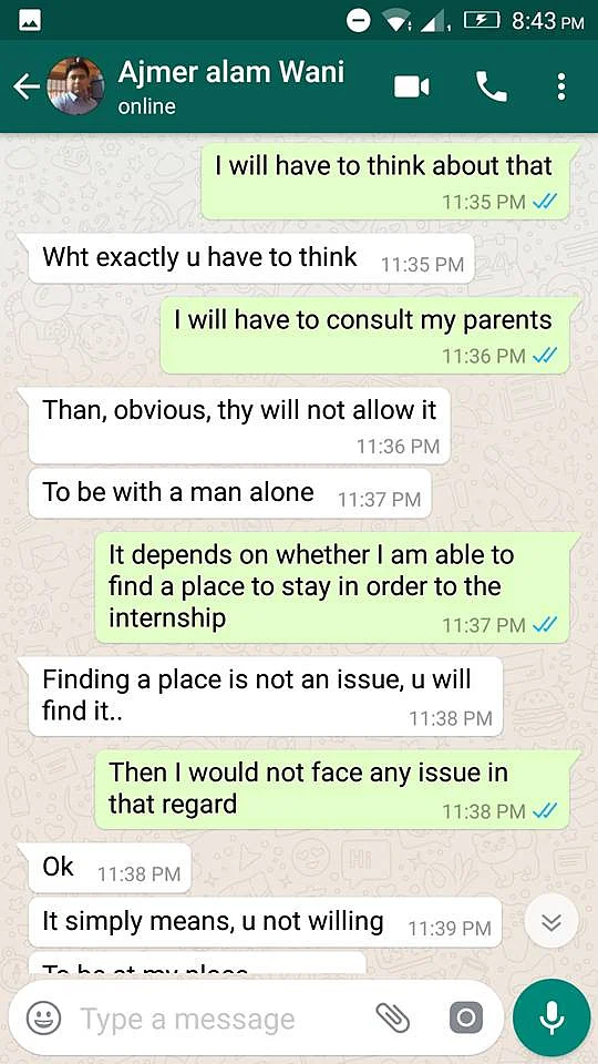‘Will You Stay With Me?’: J&K Editor to Girl Seeking Internship