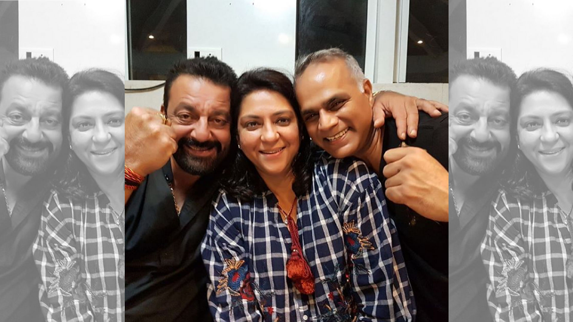 Sanjay Dutt with sister Priya Dutt and her husband Owen Roncon.