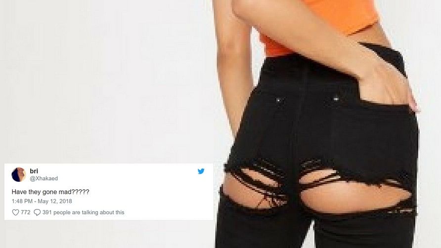  Pretty Little Thing’s butt-ripped jeans have kicked up quite the Twitter storm.
