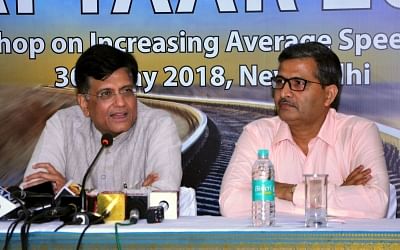 New Delhi: Union Railways Minister Piyush Goyal addresses a press conference on