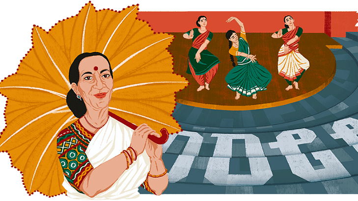 Indian classical dancer Mrinalini Sarabhai honoured on her 100th birth anniversary with a Google doodle.