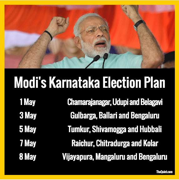 While Congress president Rahul Gandhi has been touring the state since last week, Modi hit the state on 1 May.