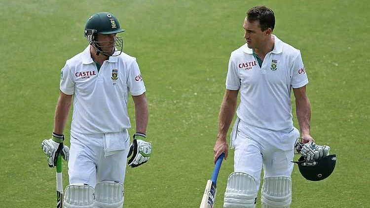 AB de Villiers shared a stand of 89 with du Plessis where they batted out 67 overs.