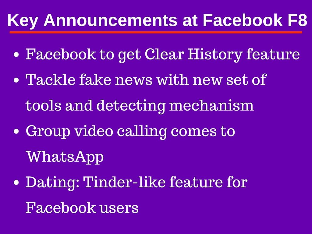 Facebook F8 Keynote 2018. Here are some of the key takeaways from the event. WhatsApp Video Group Calling & more
