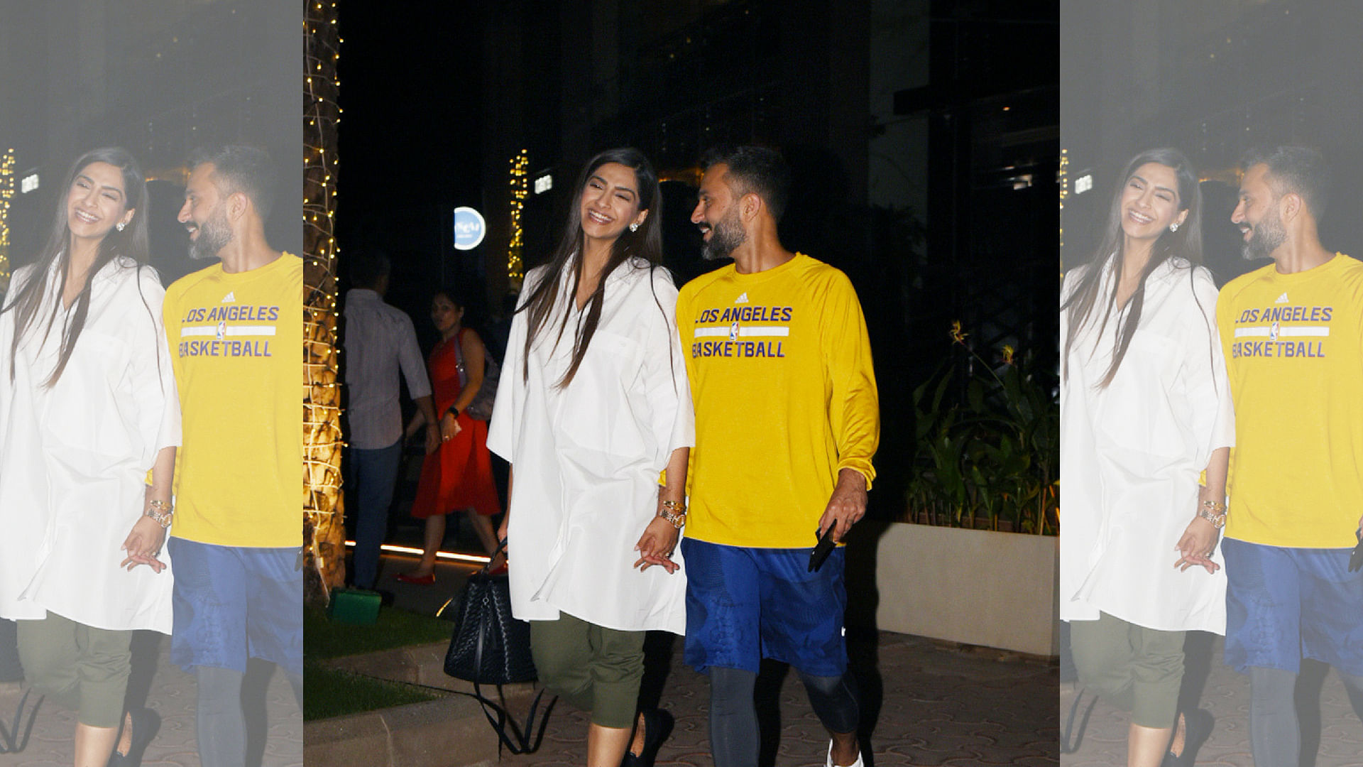 Sonam Kapoor and Anand Ahuja after a dinner date in Mumbai.
